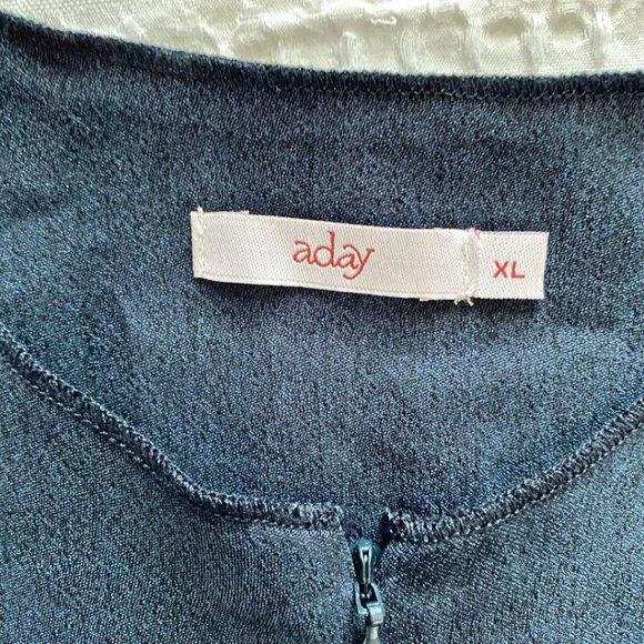 ADAY SAVE THE DATE NAVY SHORT SLEEVE MIDI DRESS - XL - Picture 8 of 11